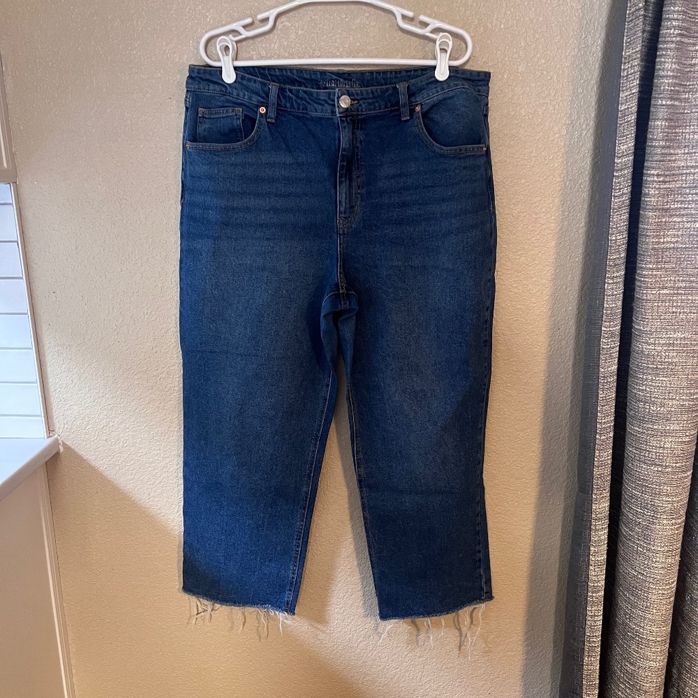 Women's Wild Fable High Rise Straight Leg Ankle Raw Hem Jeans - Size 18